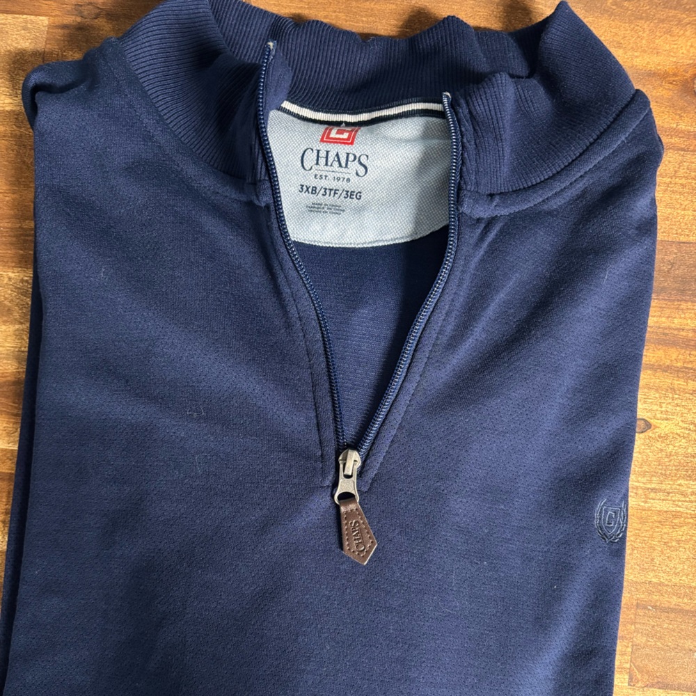 Chaps Men's Dark Blue Zip-Up Sweater